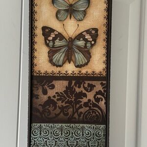 Teal and Brown Butterfly Wall Art Panel -